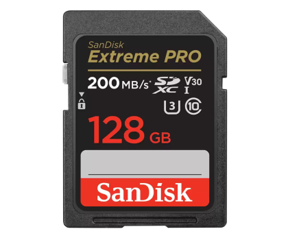 Sandisk Outlet 128GB SDXC Extreme PRO 200MB/s A2 C10 V30 UHS-I